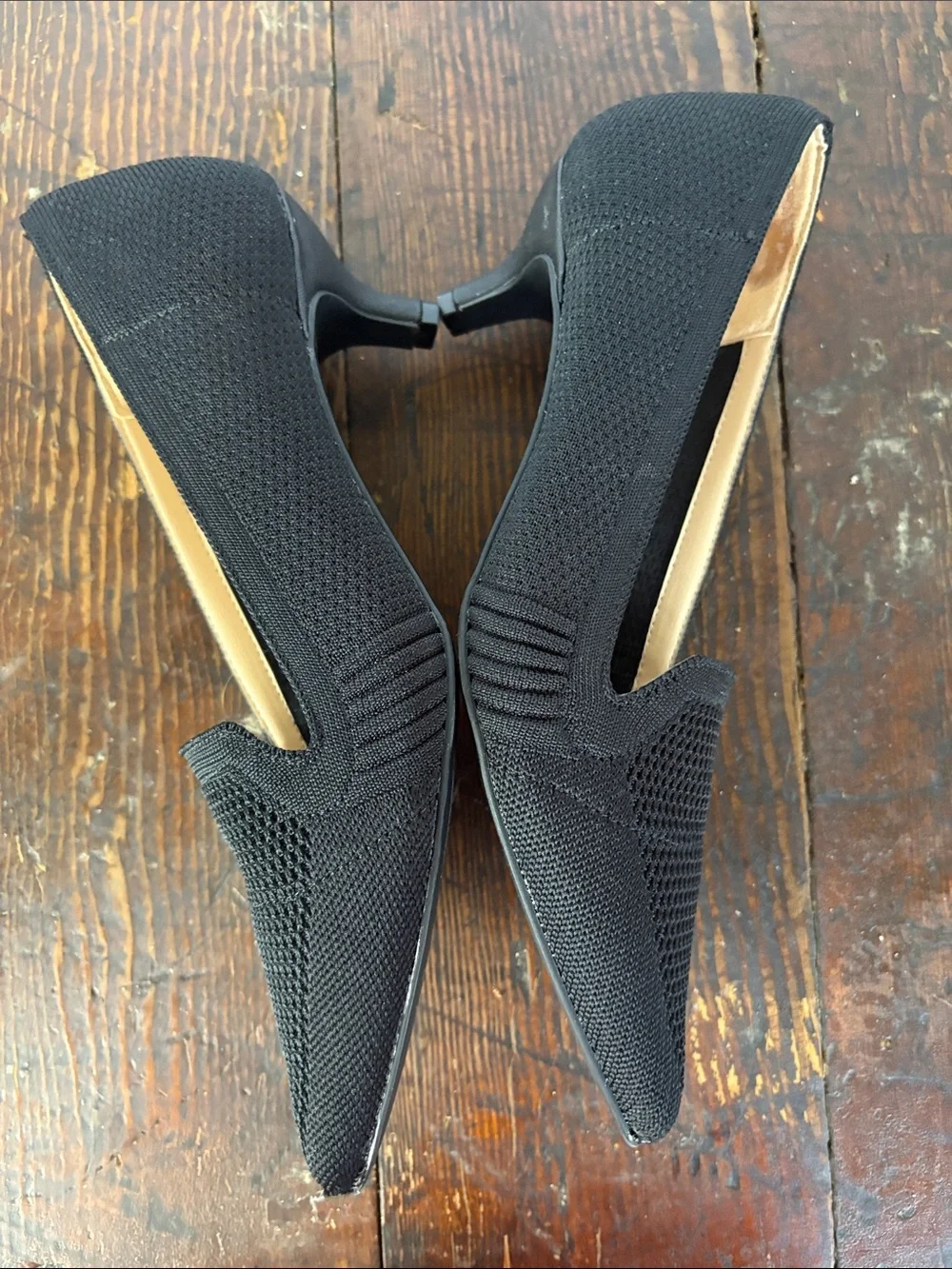 Adrienne Vittadini Skippy Black Pointed-Toe Kitten Heel Pumps Flexible Size 8